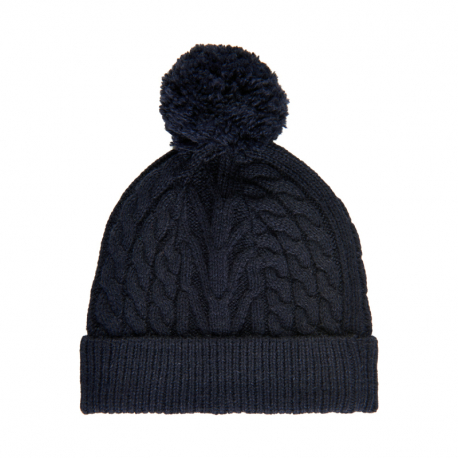 Zimní čepice COLOR KIDS-Cable knit recycle Hat -Dress Blues