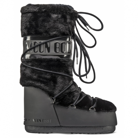 Dámské vysoké zimní boty MOON BOOT-ICON FAUX FUR, 001 black