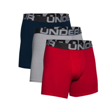 Pánské boxerky UNDER ARMOUR-UA Charged Cotton 6in 3 Pack-RED