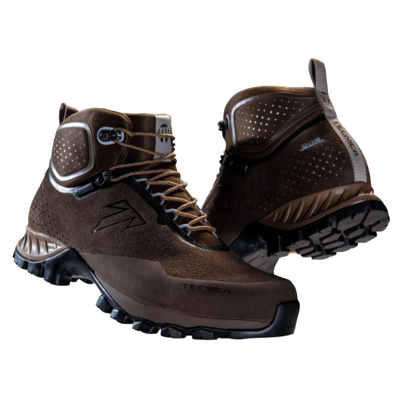 Dámská kotníková turistická celokožená obuv TECNICA-Plasma MID GTX Ws, dark savana/cloudy laguna - Women's ankle hiking boots, Gender - WOMEN, Sport - Trekking, Material composition - zvršok: 1,6 mm semišová koža; membrána: Gore-Tex® Extended Comfort; vložka: C.A.S.