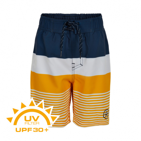 Chlapecké plavky COLOR KIDS-Swim shorts stripes UPF 30+ Saffron