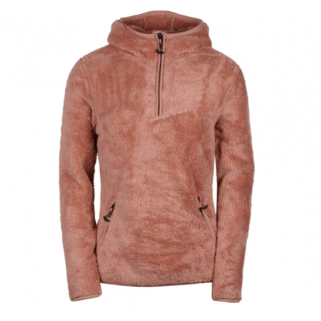 Dámská turistická flísová mikina s kapucí FUNDANGO-OLIVIA Pile Pullover-385-mauve