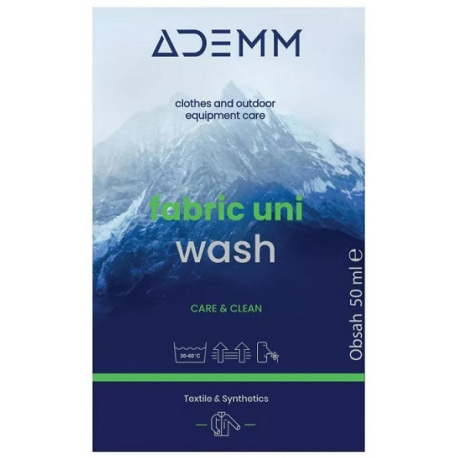 Ošetřovací přípravek na textil ADEMM-Fabric Uni Wash 50 ml, CZ/SK/PL/HU/DE/EN