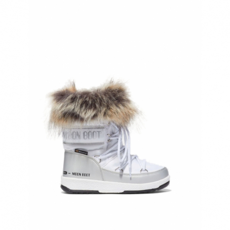 Dívčí kotníkové zimní boty MOON BOOT-JR GIRL MONACO LOW, 001 white/silver