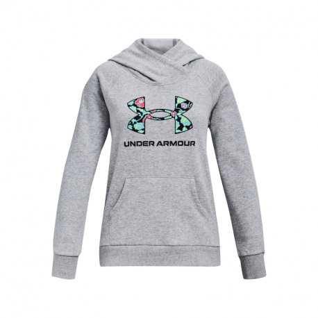 Dívčí mikina s kapucí UNDER ARMOUR-Rival Logo Hoodie-GRY 035