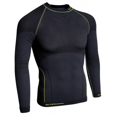 Pánské termo triko s dlouhým rukávem BLIZZARD-SHORT CUT-Mens long sleeve, anthracite/neon yellow