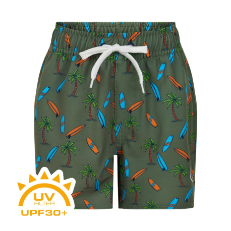 Chlapecké plavky COLOR KIDS-Swim shorts short AOP-dark ivy