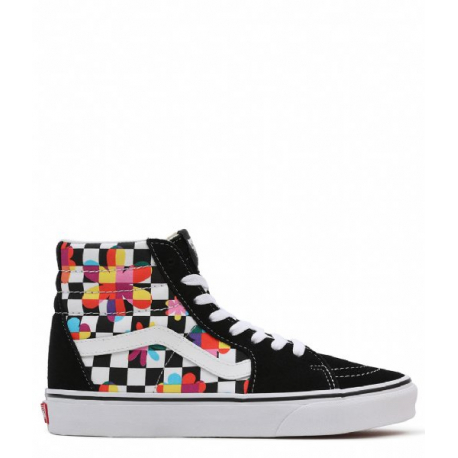 Dámská vycházková obuv VANS-UA SK8-HI (Floral Checkerboard) black/true white