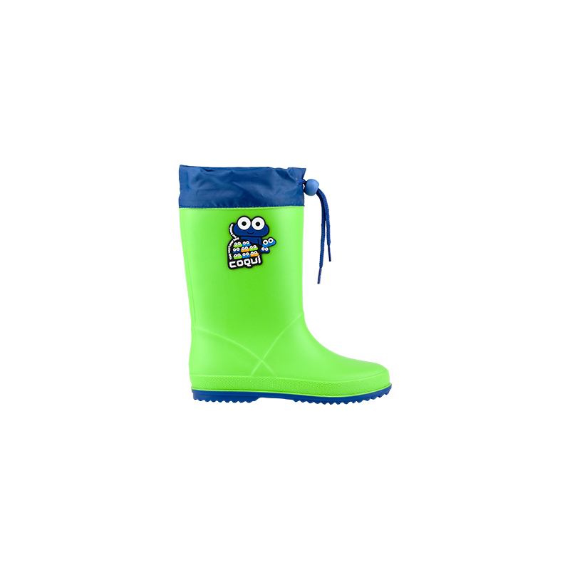 Chlapecké holínky COQUI-Rainy Collar Frog lime/royal - 