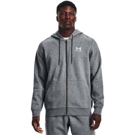 Pánská tréninková mikina se zipem UNDER ARMOUR-UA Essential Fleece FZ Hood-GRY-1373881-012