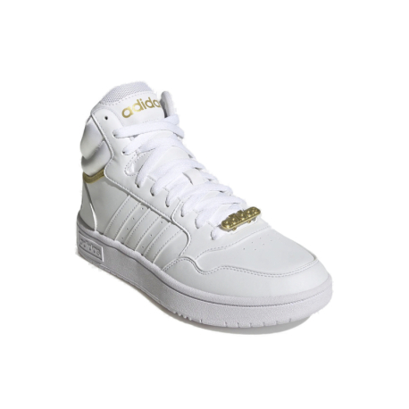 Dámská rekreační obuv ADIDAS-Hoops 3.0 Mid cloud white/cloud white/gold metallic