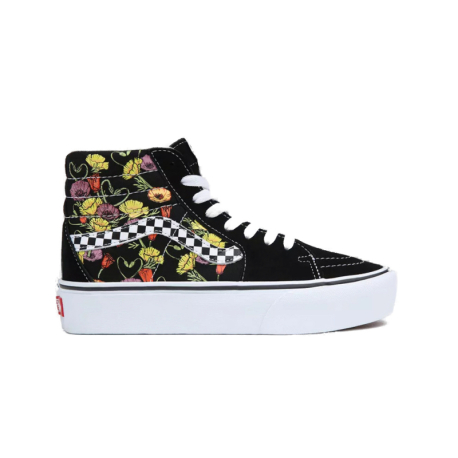 Dámská vycházková obuv VANS-UA SK8-HI Platform 2.0 poppy checkerboard black/multi