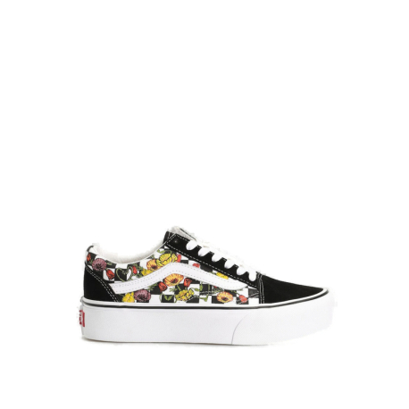 Dámská vycházková obuv VANS-UA Old Skool Platform poppy checkerboard black/multi