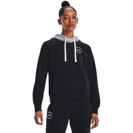 Dámská tréninková mikina s kapucí UNDER ARMOUR-Rival Fleece CB Hoodie-BLK-1373031-001