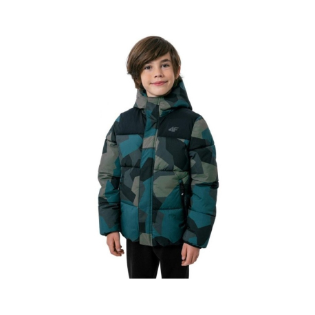 Chlapecká bunda 4F JUNIOR-BOYS JACKET JKUMP004-90A-MULTICOLOUR ALLOVER