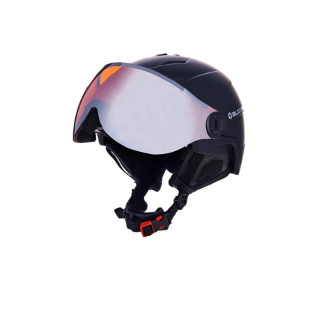 Lyžiarska prilba so štítom BLIZZARD-Double Visor ski helmet, black matt, orange lens, mirror