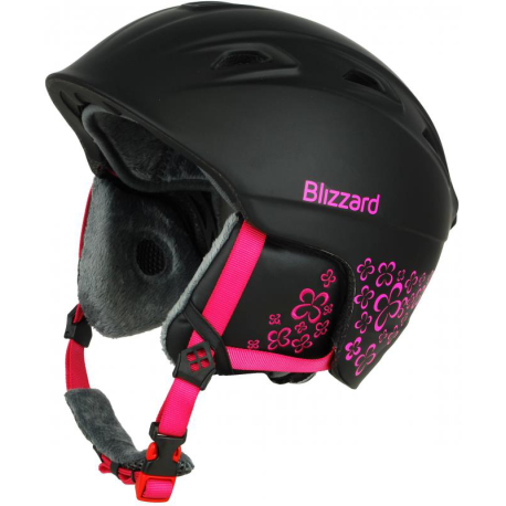 Dámská lyžařská přilba BLIZZARD-W2W Demon ski helmet, black matt/magenta flowers