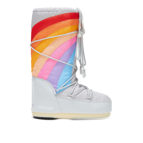 Dámske vysoké zimné topánky MOON BOOT-ICON RAINBOW, 002 glacier/blue-red