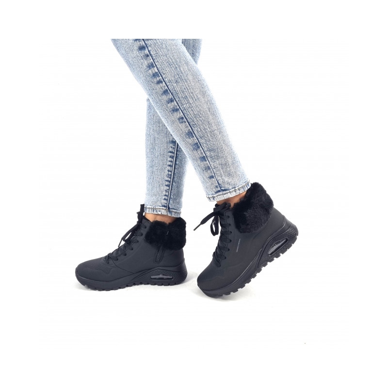 Dámské kotníkové zimní boty SKECHERS-Uno Rugged Fall Air black - 