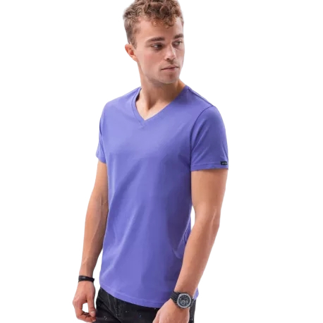 Pánske tričko s krátkym rukávom s v-výstrihom OMBRE-T-shirt SS-S1369-V12-VIOLET