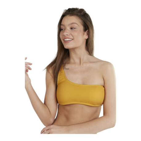 Dámské plavky vrchní díl FUNDANGO-Madison One Shoulder Top-235-dirt yellow