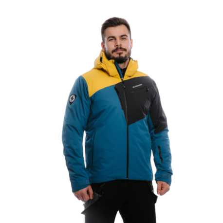 Pánská lyžařská bunda s kapucí BLIZZARD-Ski Jacket Leogang, petroleum/mustard yellow