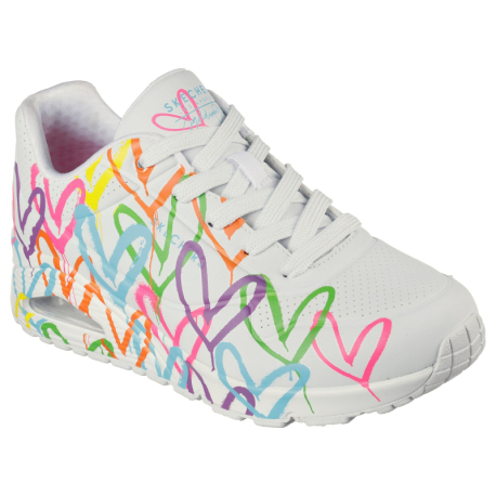 Dámská vycházková obuv SKECHERS-Uno Highlight Love white/multi