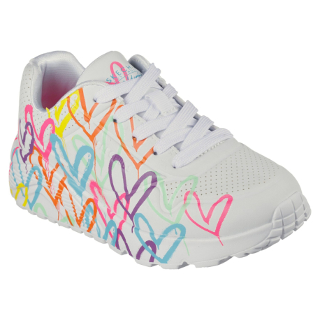 Dívčí rekreační obuv SKECHERS-Uno Lite Spread The Love white