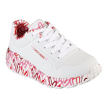 Dívčí rekreační obuv SKECHERS-Uno Lite Lovely Luv white/red