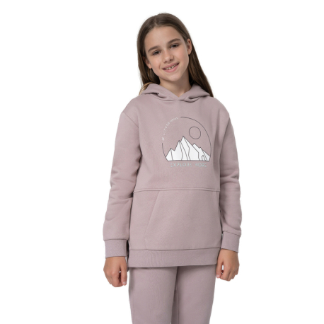 Dívčí turistická mikina s kapucí 4F JUNIOR-SWEATSHIRT  F277-52S-LIGHT VIOLET