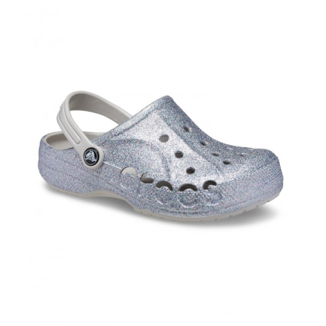 Dívčí kroksy (rekreační obuv) CROCS-Baya Glitter Clog T silver