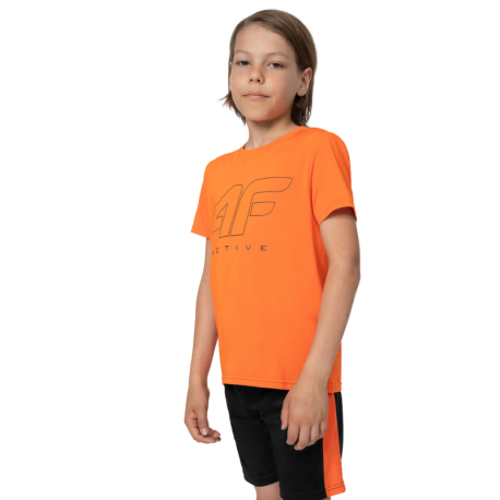 Chlapecké tréninkové tričko s krátkým rukávem 4F JUNIOR-TSHIRT FNK  M166-70S-ORANGE