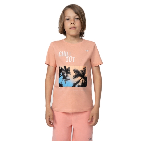 Chlapecké tričko s krátkým rukávem 4F JUNIOR-TSHIRT  M288-64S-SALMON CORAL