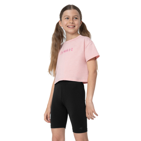 Dívčí tričko s krátkým rukávem 4F JUNIOR-TSHIRT  F393-56S-LIGHT PINK