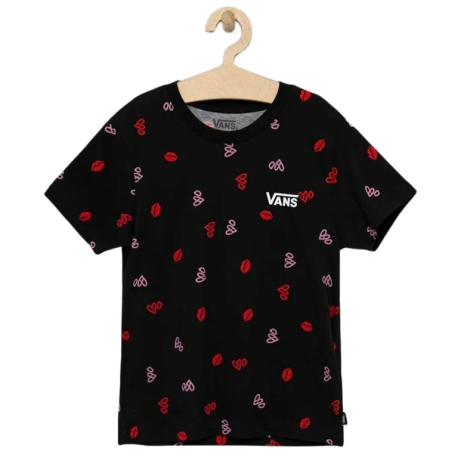 Dívčí tričko s krátkým rukávem VANS-VALENTINES PRINT BOXY-BLACK