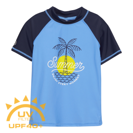 Chlapecké tričko na koupání COLOR KIDS-T-shirt W. Print, azure blue