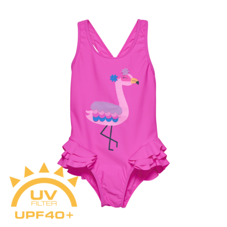 Dívčí plavky COLOR KIDS-Swimsuit W. Application, sugar pink