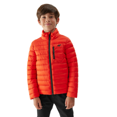 Chlapecká bunda 4F JUNIOR-DOWN JACKET-JAW23TDJAM220-70S-ORANGE