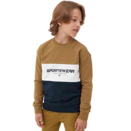 Chlapecká mikina 4F JUNIOR-SWEATSHIRT-JAW23TSWSM630-74S-GOLD