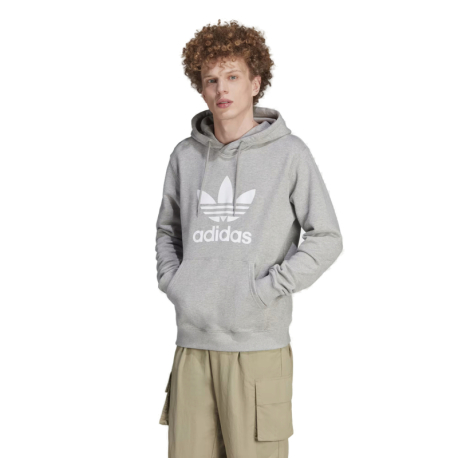 Pánská mikina s kapucí ADIDAS ORIGINALS-TREFOIL HOODY-IM4490-medium grey heather