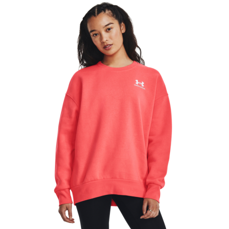 Dámska zateplená mikina UNDER ARMOUR-Essential Fleece OS Crew-RED