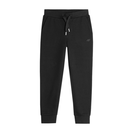 Dívčí tepláky 4F JUNIOR-TROUSERS-JAW23TTROF515-20S-DEEP BLACK