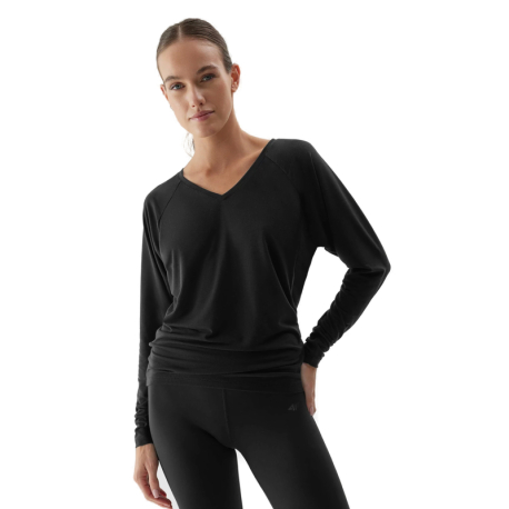 Dámské tréninkové triko s dlouhým rukávem 4F-LONGSLEEVE FNK-AW23TFLOF153-22S-ANTHRACITE