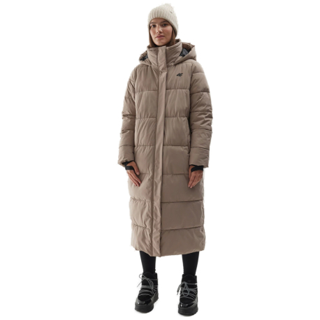 Dámská bunda 4F-DOWN JACKET-AW23TDJAF237-82S-LIGHT BROWN