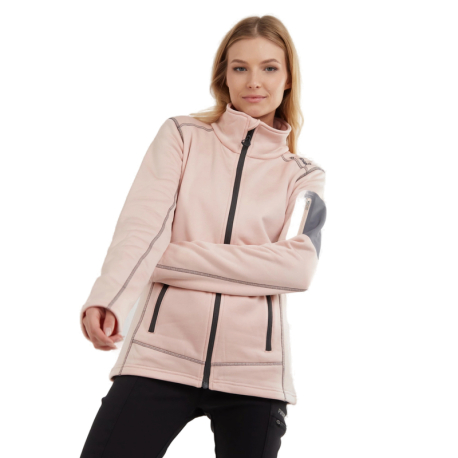 Dámská lyžařská mikina se zipem FUNDANGO-Antila Fleece Jacket-339-soft pink melange