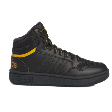 Chlapecké kotníkové zimní boty ADIDAS-Hoops 3.0 Mid K core black/core black/preloved yellow