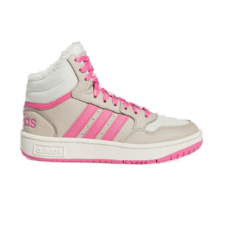 Dívčí kotníkové zimní boty ADIDAS-Hoops 3.0 Mid K wonder beige/pink fusion/off white