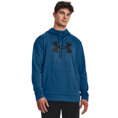 Pánská zateplená tréninková mikina s kapucí UNDER ARMOUR-UA Armour Fleece Big Logo HD-BLU