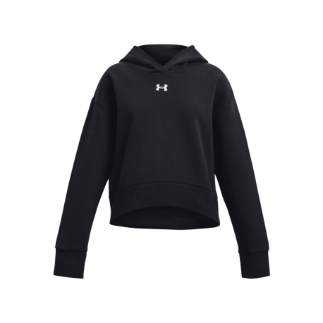 Dívčí zateplená tréninková mikina s kapucí UNDER ARMOUR-UA Rival Fleece Crop Hoodie-BLK