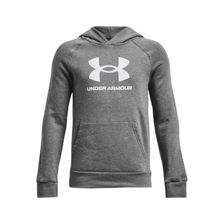 Chlapčenská zateplená mikina s kapucňou UNDER ARMOUR-UA Rival Fleece BL Hoodie-GRY